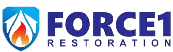 Force1 Restoration logo with flame shield
